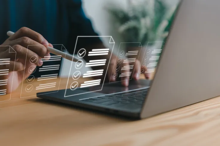 hecklist-clipboard-task-management-online-survey-form-completion-corporate-business-technology-includes-document-management-system-dms-process-automation-efficiently-manage-files